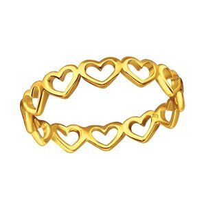 14k Gold Simple Eternity Heart Ring